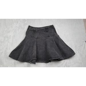 Vintage Black Denim Flared‎ Skirt By Bennini Size 7